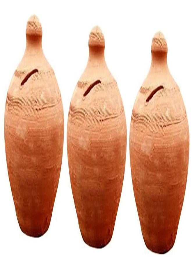 SHRIYAM CRAFTS Mitti Ki Gullak/Clay Gullak Large Coin Bank (Gift for Kids) Coin Bank (gullak sada Pack of 3) - Image 1